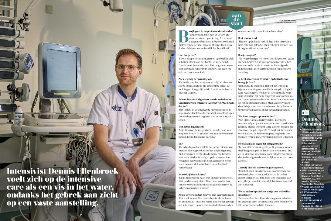 Aan de start: Intensivist Dennis Ellenbroek