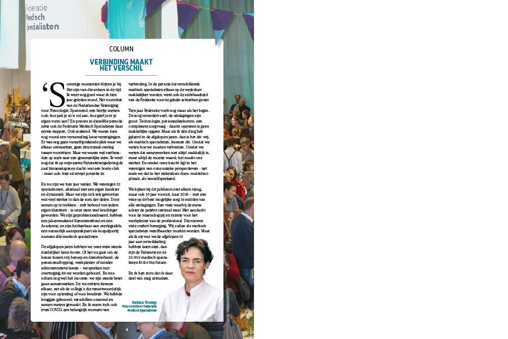 Magazine Medisch Specialist 2-2025 - Column vicevoorzitter Federatie