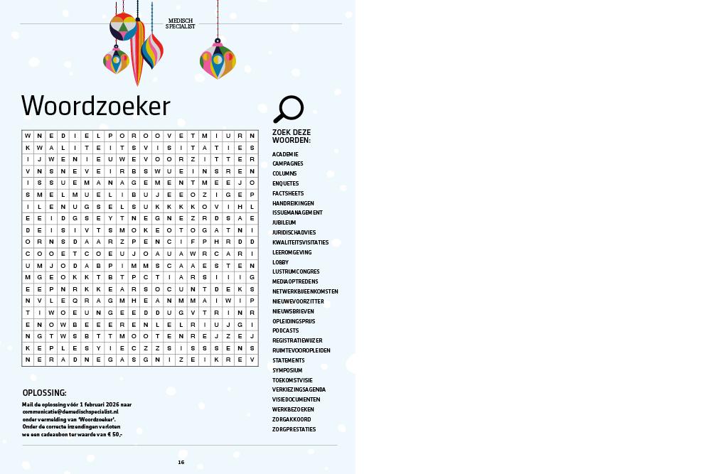 Magazine Medisch Specialist december 2025 - Woordzoeker